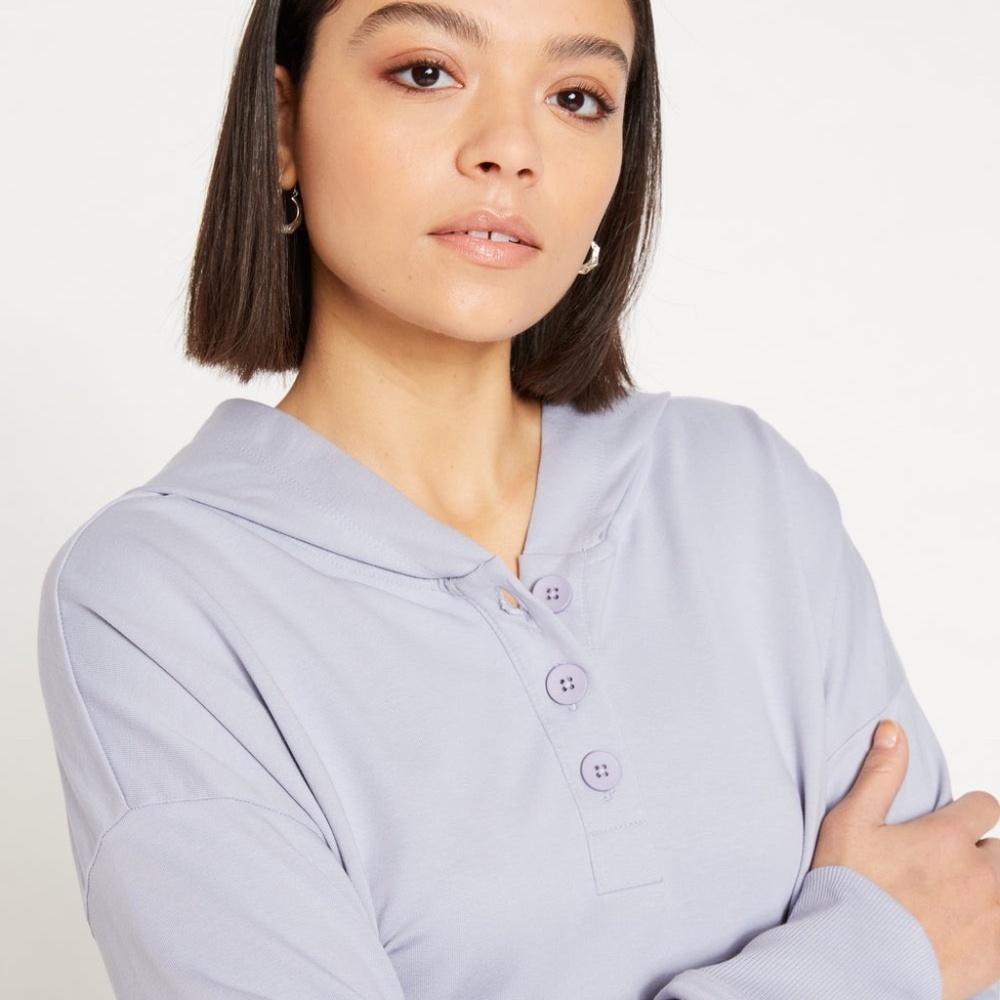 Universal Standard Lavendar French Terry Pima Cotton Pullover Hoodie